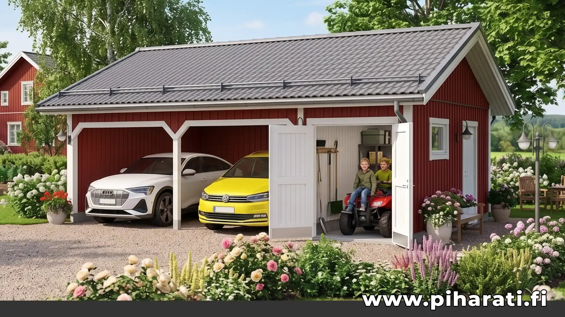 Autokatokset pihalle