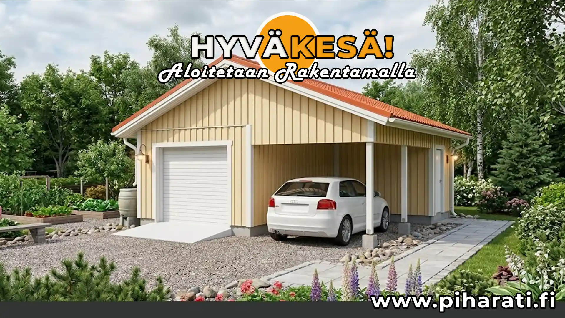 Piharati autotallikatos C3 piharakennus