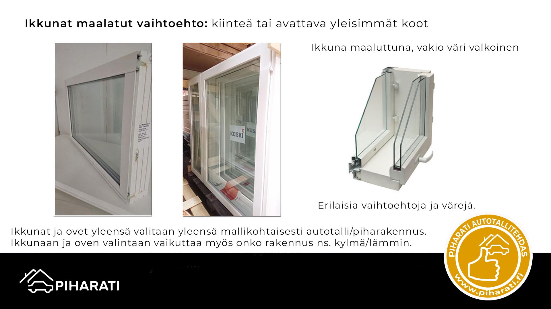 Ikkunat maalattu vaihtoehto, Piharati Oy